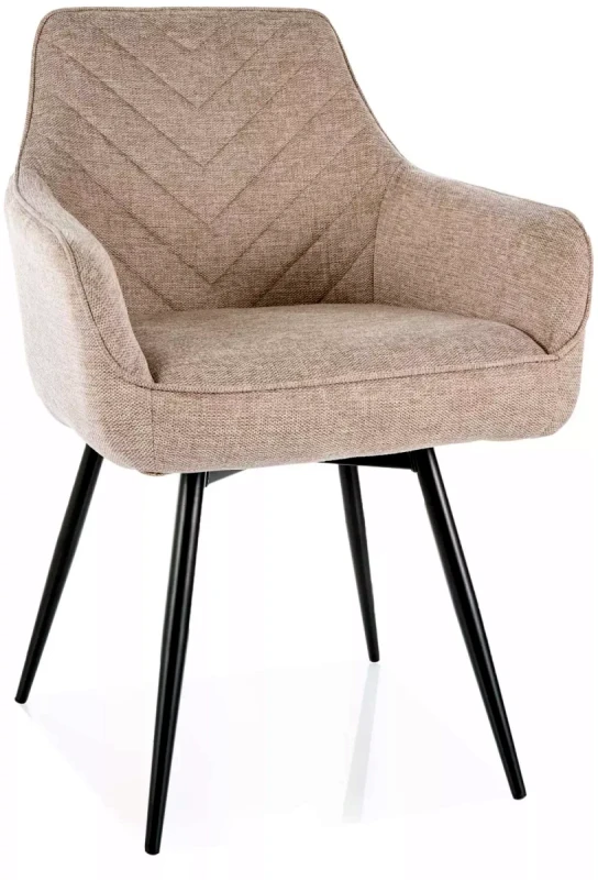 Krzesło tapicerowane Servio Brego z obrotowym siedziskiem do jadalni jasny beżowy