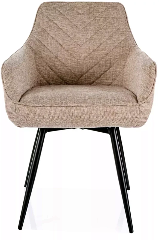 Krzesło tapicerowane Servio Brego z obrotowym siedziskiem do jadalni jasny beżowy