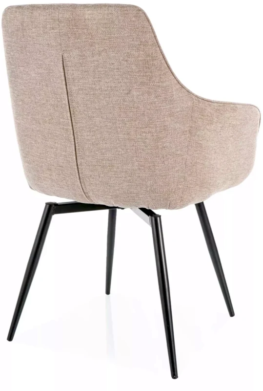 Krzesło tapicerowane Servio Brego z obrotowym siedziskiem do jadalni jasny beżowy