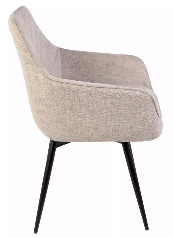 Krzesło tapicerowane Servio Brego z obrotowym siedziskiem do jadalni jasny beżowy