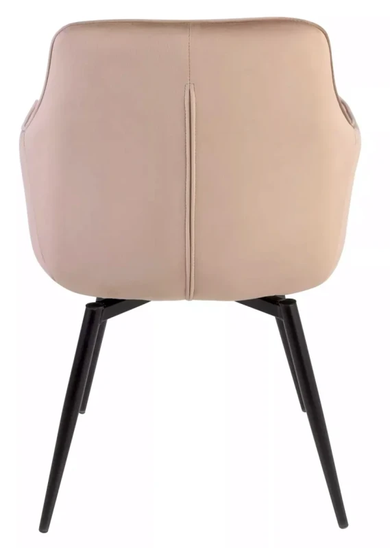 Krzesło tapicerowane Servio Velvet z obrotowym siedziskiem do jadalni ciemny beż Bluvel 40