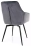 Krzesło tapicerowane Servio Velvet z obrotowym siedziskiem do jadalni szary Bluvel 14