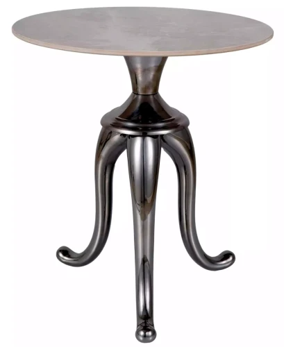 Stolik kawowy Snake okrągły do salonu 48 cm biały/srebrny