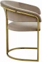 Krzesło tapicerowane Tulipe Velvet w stylu glamour do jadalni złoty/beżowy Bluvel 28