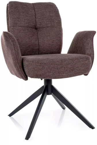 Krzesło tapicerowane Wing Brego z obrotowym siedziskiem do salonu cappuccino