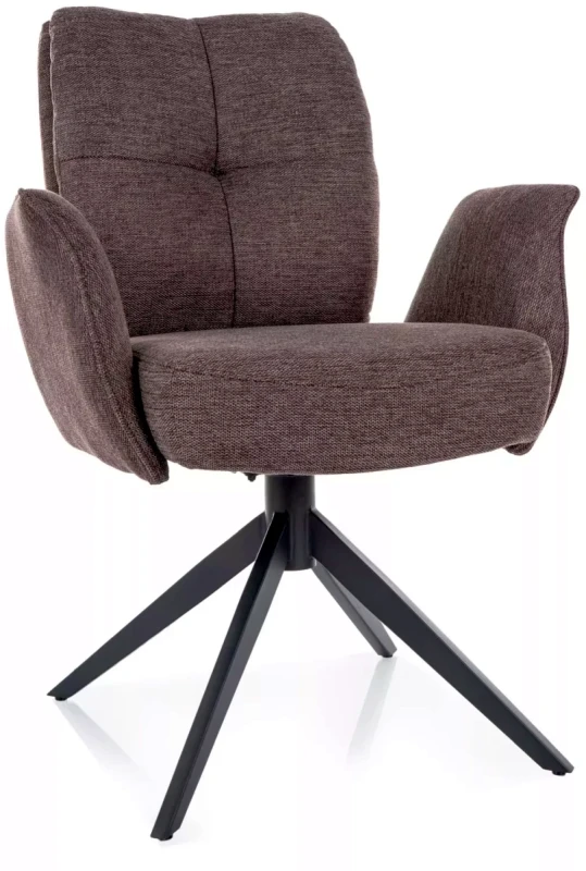 Krzesło tapicerowane Wing Brego z obrotowym siedziskiem do salonu cappuccino
