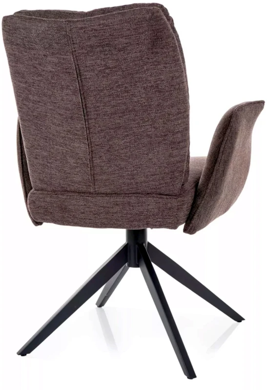 Krzesło tapicerowane Wing Brego z obrotowym siedziskiem do salonu cappuccino