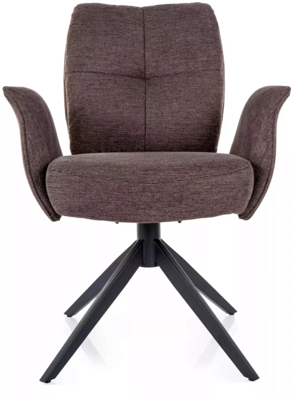 Krzesło tapicerowane Wing Brego z obrotowym siedziskiem do salonu cappuccino