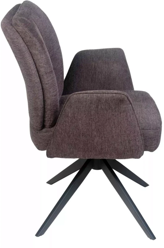 Krzesło tapicerowane Wing Brego z obrotowym siedziskiem do salonu cappuccino