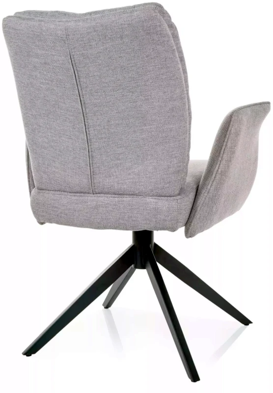 Krzesło tapicerowane Wing Brego z obrotowym siedziskiem do salonu jasny szary