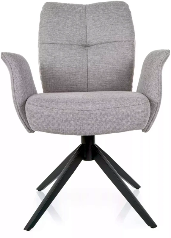 Krzesło tapicerowane Wing Brego z obrotowym siedziskiem do salonu jasny szary
