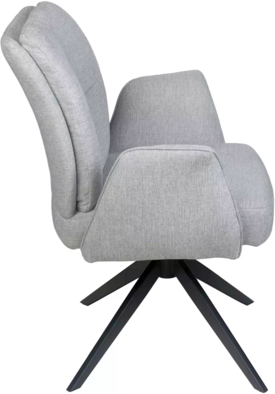 Krzesło tapicerowane Wing Brego z obrotowym siedziskiem do salonu jasny szary