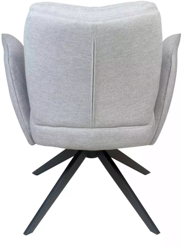 Krzesło tapicerowane Wing Brego z obrotowym siedziskiem do salonu jasny szary