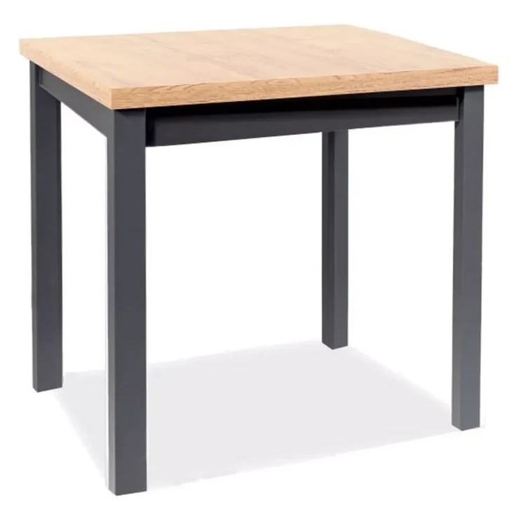 Stół Adam kwadratowy do jadalni 80 cm dąb artisan/czarny mat