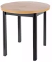 Stół Adam okrągły do jadalni 80 cm dąb artisan/czarny mat