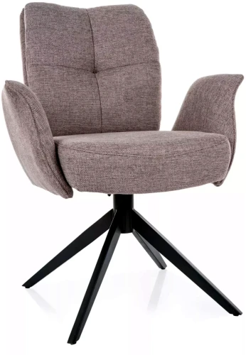 Krzesło tapicerowane Wing Brego z obrotowym siedziskiem do salonu szary
