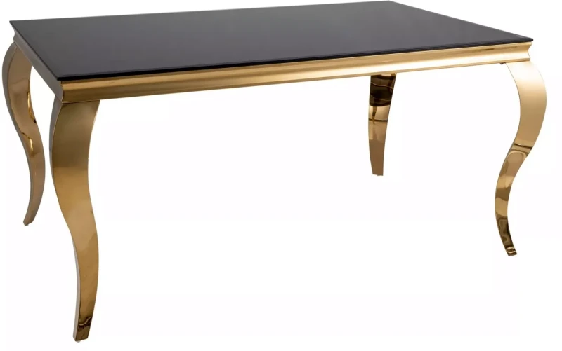Stół Prince 150x90 cm czarny/złoty
