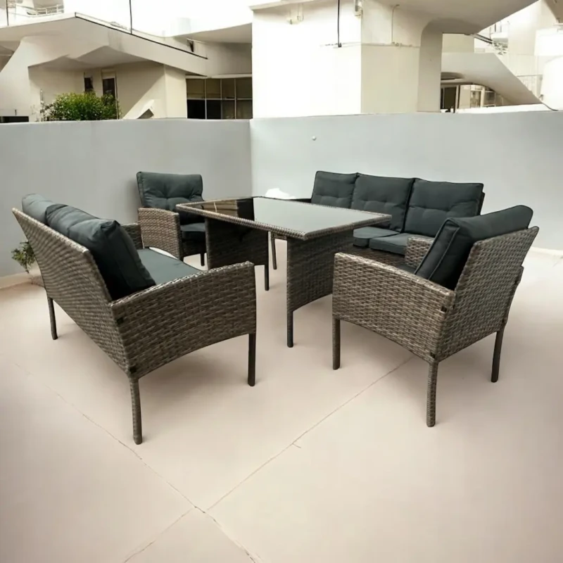 Zestaw mebli ogrodowych z technorattanu Puertorico Jasny brąz