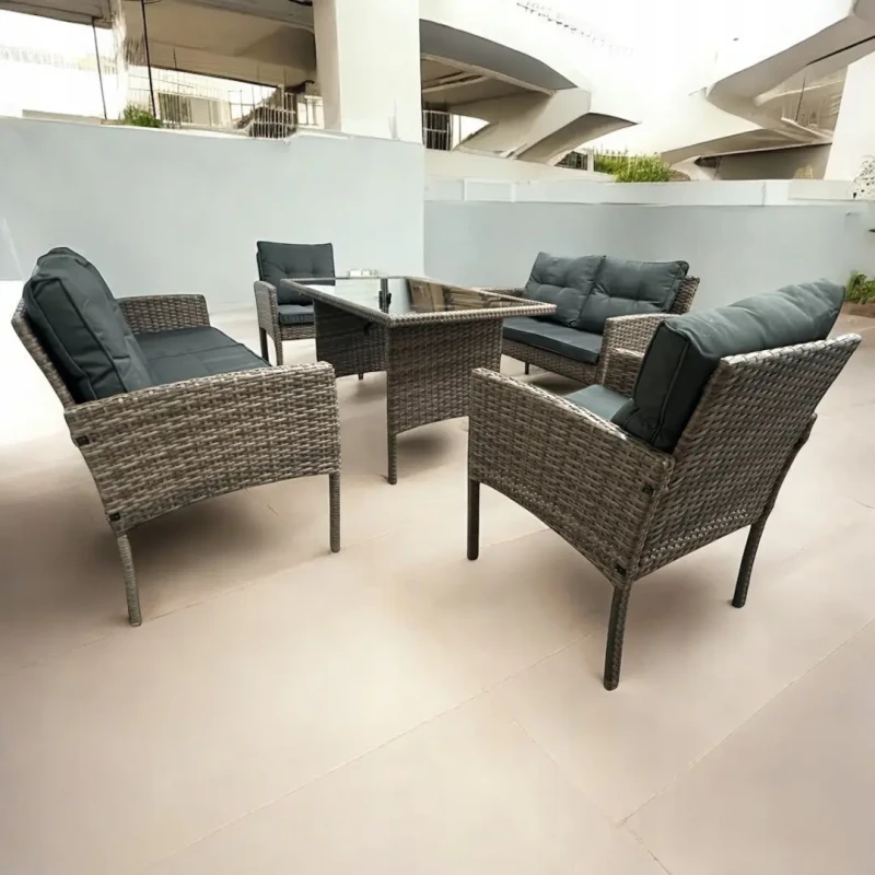 Zestaw mebli ogrodowych z technorattanu Puertorico Jasny brąz