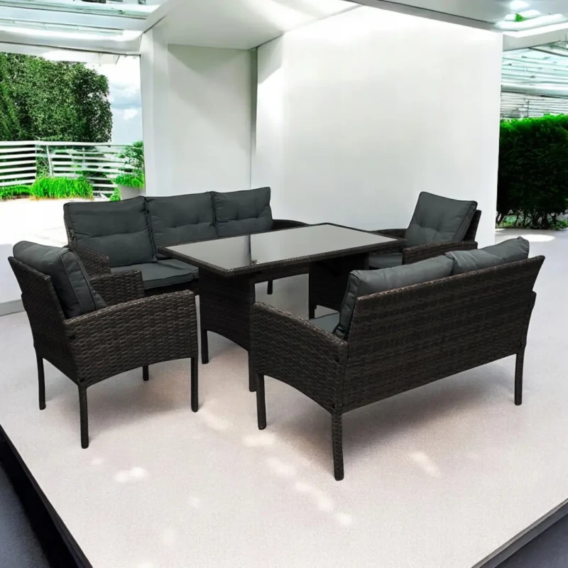 Zestaw mebli ogrodowych z technorattanu Puertorico Brąz