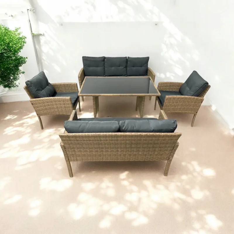 Zestaw mebli ogrodowych z technorattanu Puertorico Naturalny