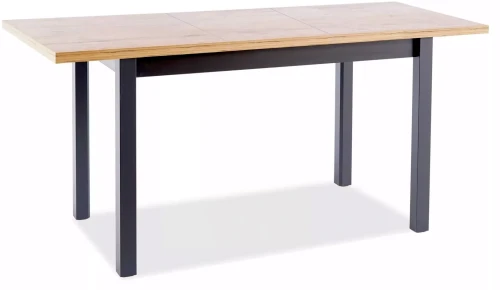 Stół rozkładany Adam prostokątny do jadalni 120-160 cm dąb artisan/czarny mat