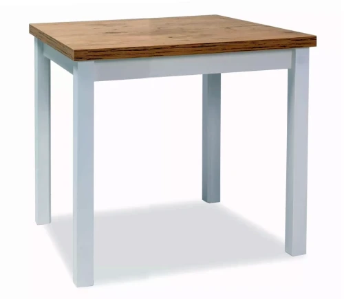 Stół Adam prostokątny do jadalni 90 cm dąb lancelot/biały mat