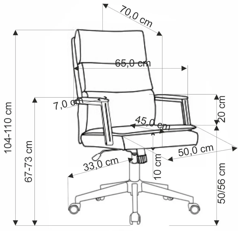 Fotel obrotowy Adriano tapicerowany z mechanizmem TILT do biura gabinetu popielaty