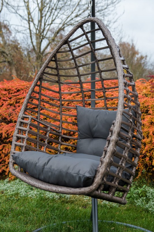 Fotel wiszący Paweł z technorattanu brązowy