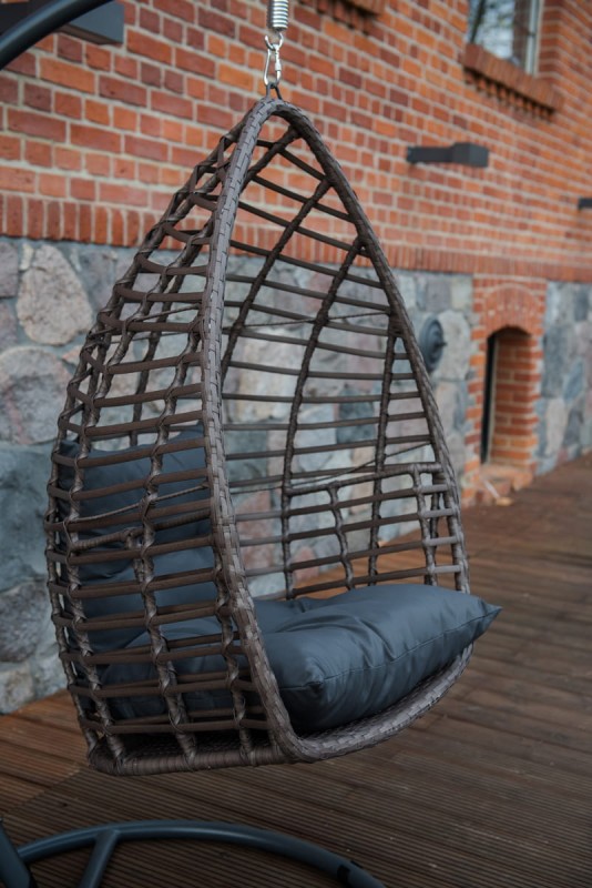 Fotel wiszący Paweł z technorattanu brązowy