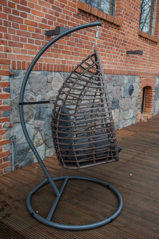 Fotel wiszący Paweł z technorattanu brązowy