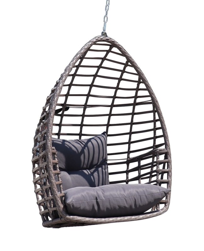 Fotel wiszący Paweł z technorattanu brązowy