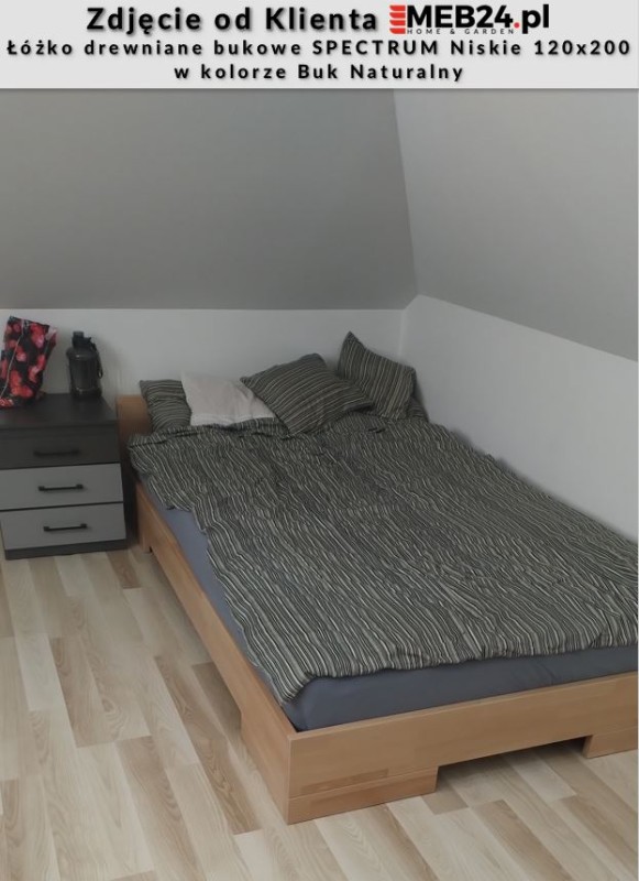 Łóżko drewniane bukowe SPECTRUM Niskie 120x200 - zdjęcie od klienta