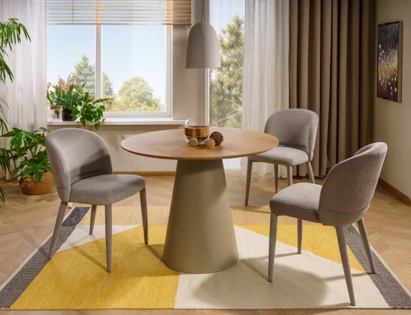 Krzesło tapicerowane Tino Wind klasyczne do salonu szary