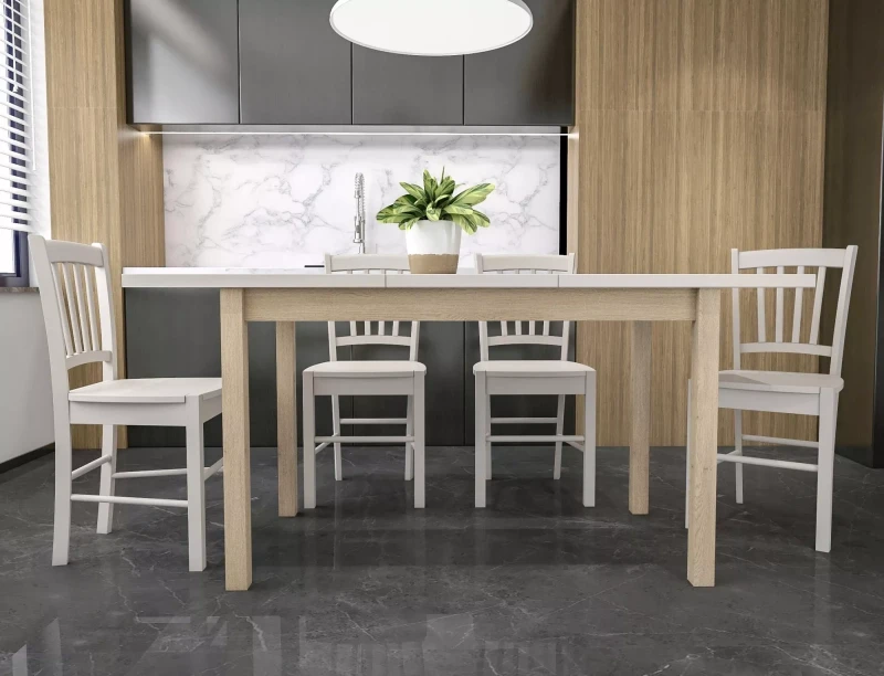 Stół rozkładany Adam prostokątny do jadalni 100-140 cm kaszmir/dąb cremona torro