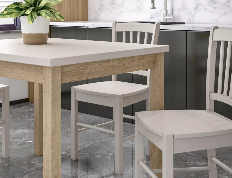 Stół Adam kwadratowy do jadalni 80 cm kaszmir/dąb cremona torro