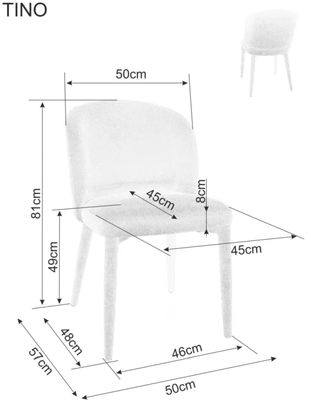Krzesło tapicerowane Tino Wind klasyczne do salonu szary