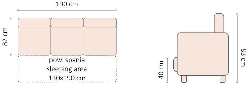 Kanapa z funkcją spania Amaza