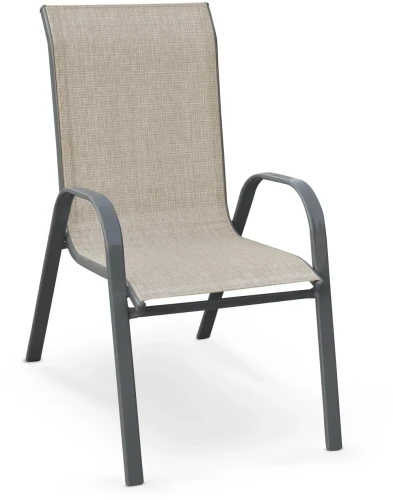 Krzesło ogrodowe Mosler metalowe z siatki na taras popielaty