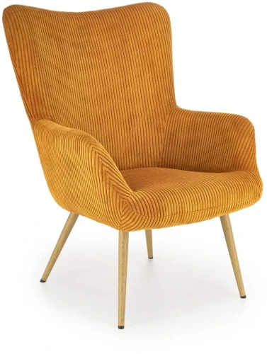 Fotel wypoczynkowy Amaro do salonu musztardowy