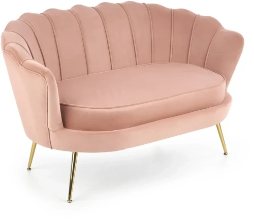 Sofa muszelka Amorinito XL w stylu glamour do salonu jasny różowy
