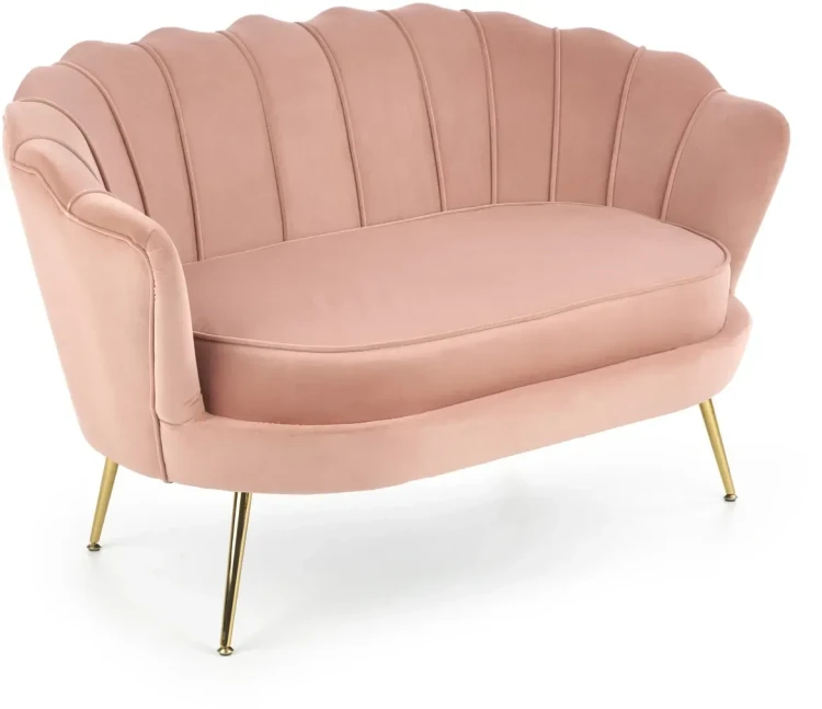 Sofa muszelka Amorinito XL w stylu glamour do salonu jasny różowy