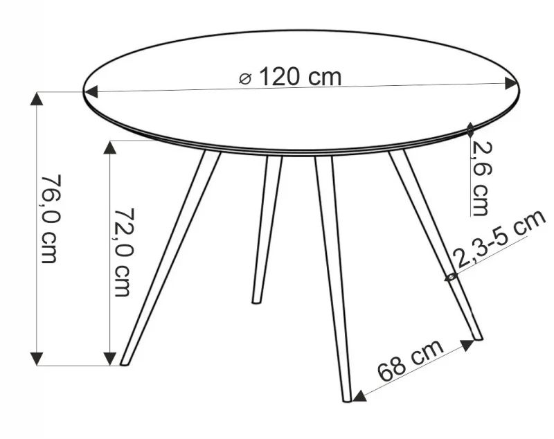 Stół okrągły Aramis nowoczesny do jadalni 120 cm lastryko/biały