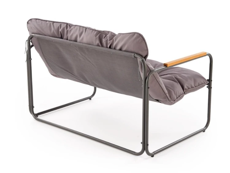 Zestaw mebli ogrodowych Hudson sofa fotele ława na taras popielaty/brązowy