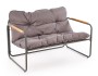 Zestaw mebli ogrodowych Hudson sofa fotele ława na taras popielaty/brązowy