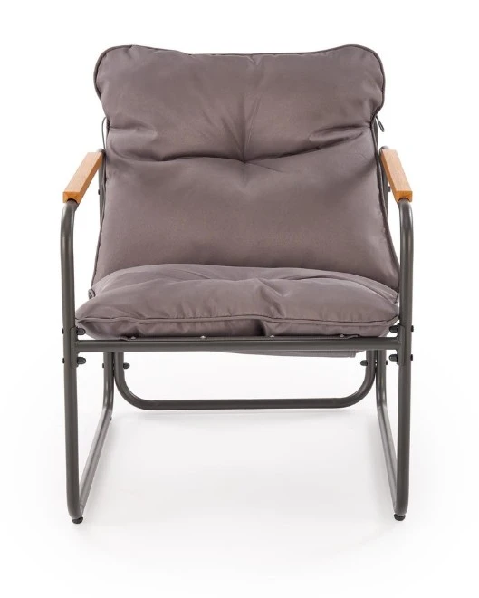 Zestaw mebli ogrodowych Hudson sofa fotele ława na taras popielaty/brązowy