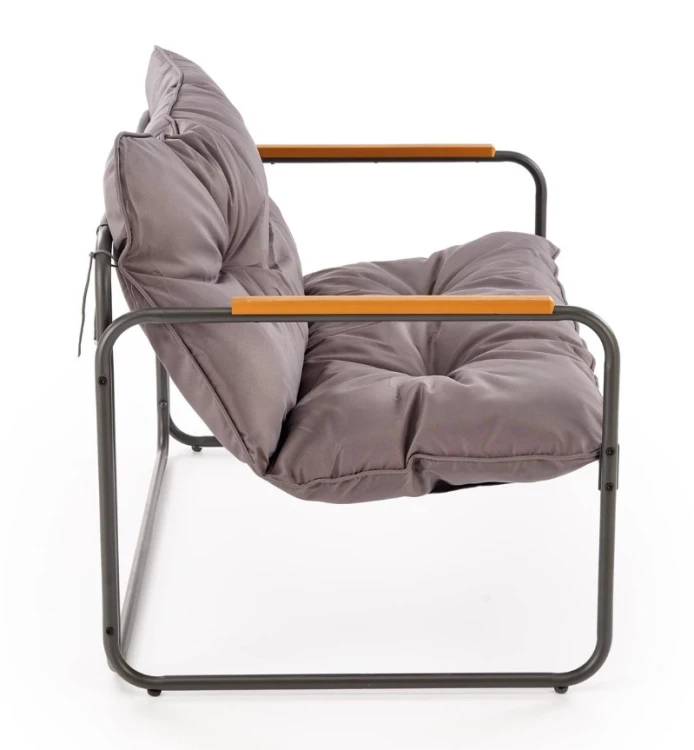 Zestaw mebli ogrodowych Hudson sofa fotele ława na taras popielaty/brązowy