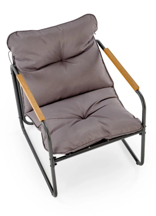 Zestaw mebli ogrodowych Hudson sofa fotele ława na taras popielaty/brązowy