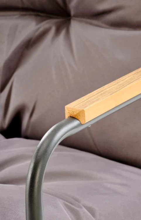 Zestaw mebli ogrodowych Hudson sofa fotele ława na taras popielaty/brązowy