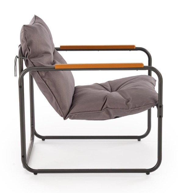 Zestaw mebli ogrodowych Hudson sofa fotele ława na taras popielaty/brązowy